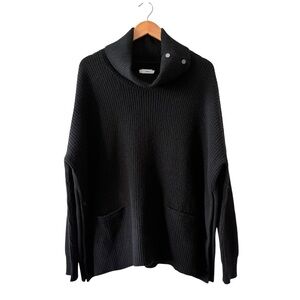 Vince Black Cowl Neck Wool and Yak Blend Sweater